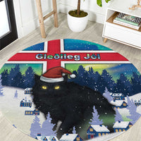 Iceland Christmas Round Carpet Yule Cat Gledileg Jol - Wonder Print Shop