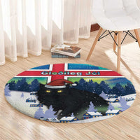 Iceland Christmas Round Carpet Yule Cat Gledileg Jol - Wonder Print Shop