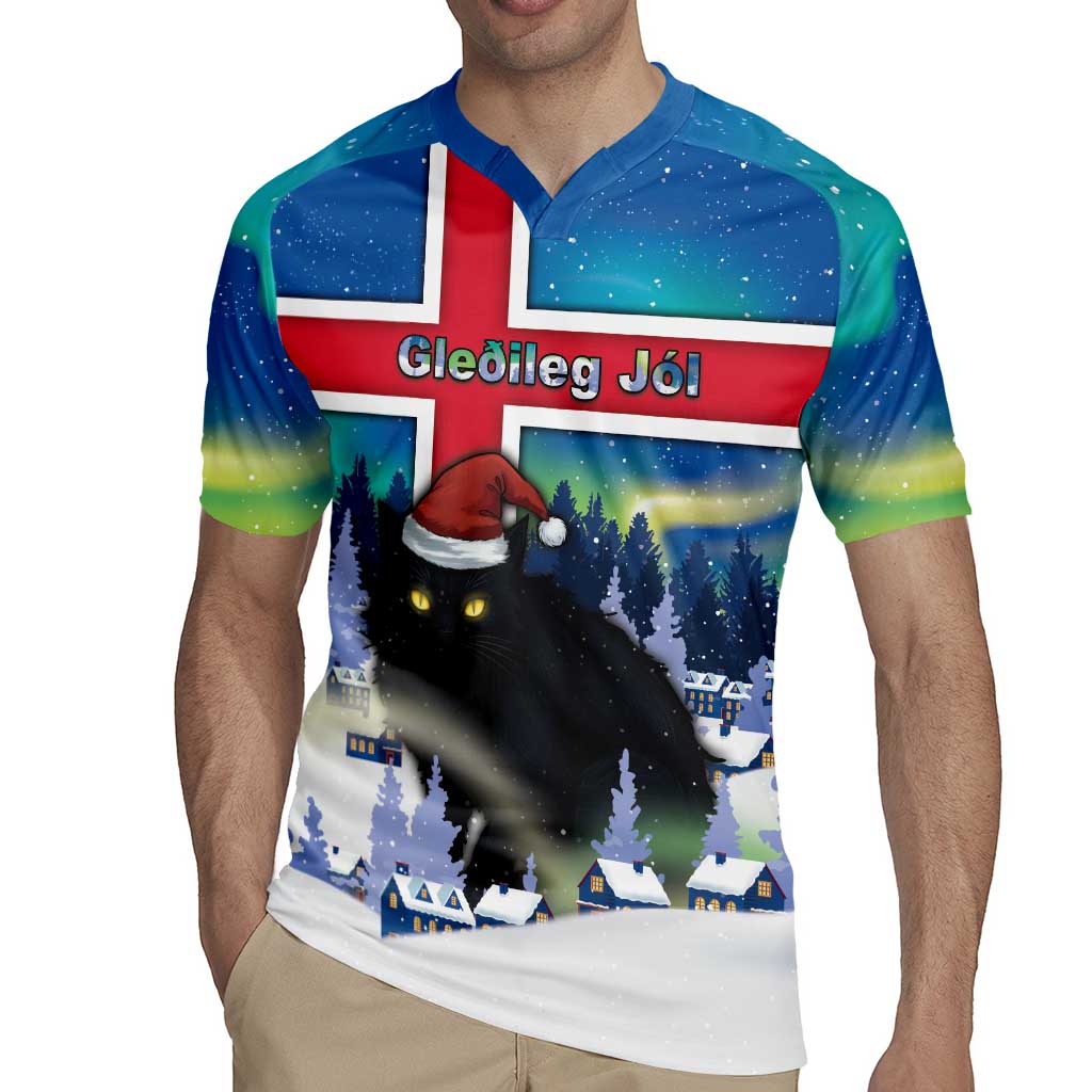 Iceland Christmas Rugby Jersey Yule Cat Gledileg Jol - Wonder Print Shop