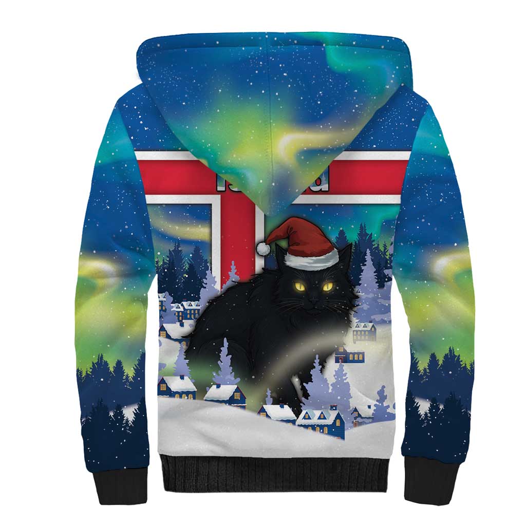 Iceland Christmas Sherpa Hoodie Yule Cat Gledileg Jol - Wonder Print Shop