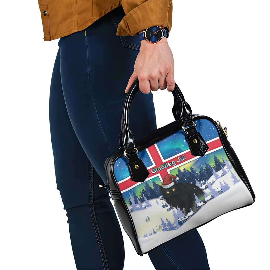 Iceland Christmas Shoulder Handbag Yule Cat Gledileg Jol - Wonder Print Shop