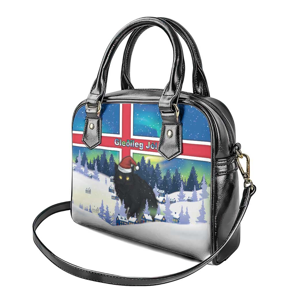 Iceland Christmas Shoulder Handbag Yule Cat Gledileg Jol - Wonder Print Shop