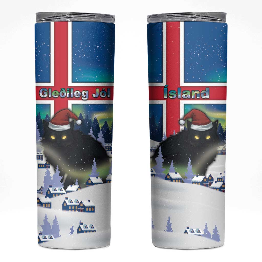Iceland Christmas Skinny Tumbler Yule Cat Gledileg Jol - Wonder Print Shop