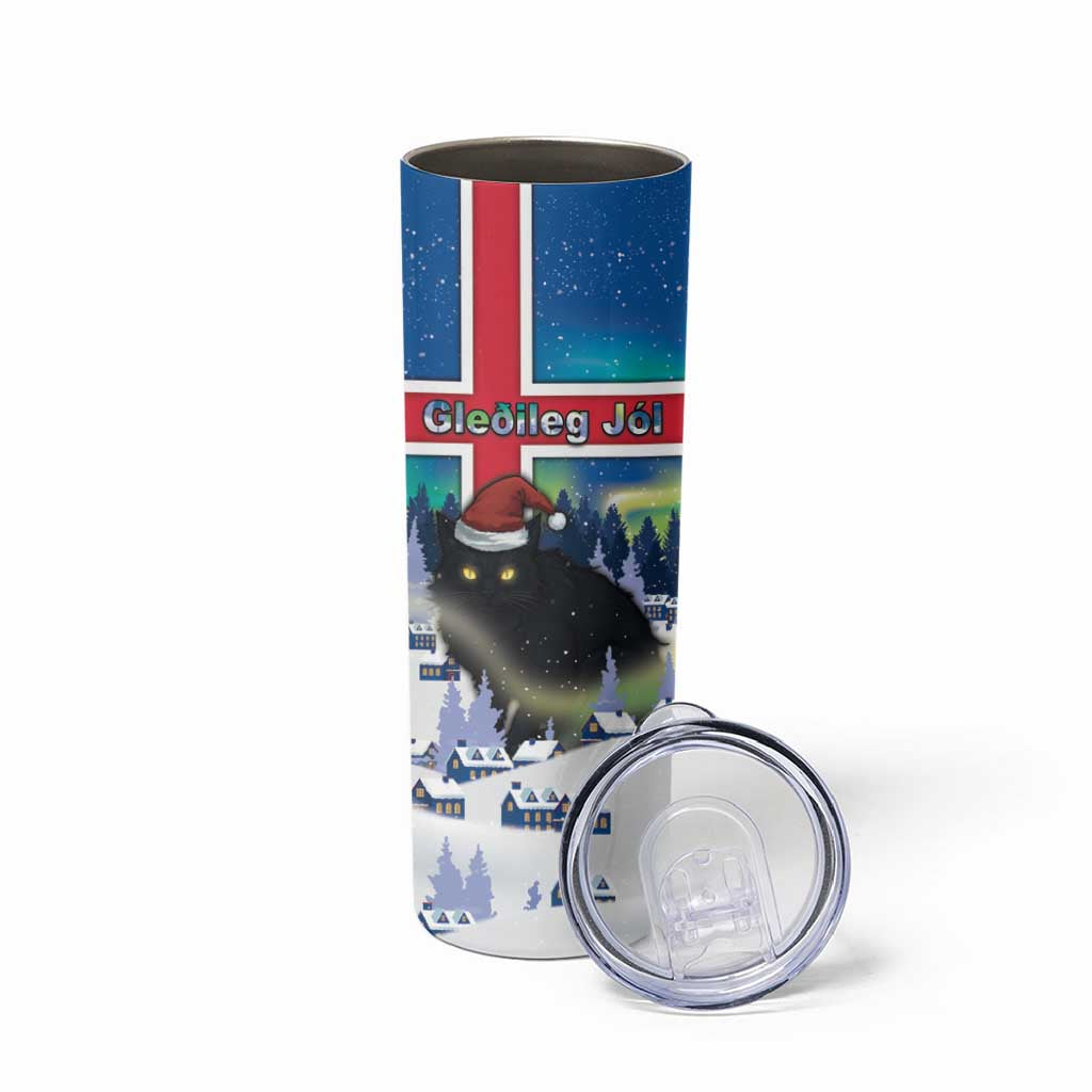 Iceland Christmas Skinny Tumbler Yule Cat Gledileg Jol - Wonder Print Shop