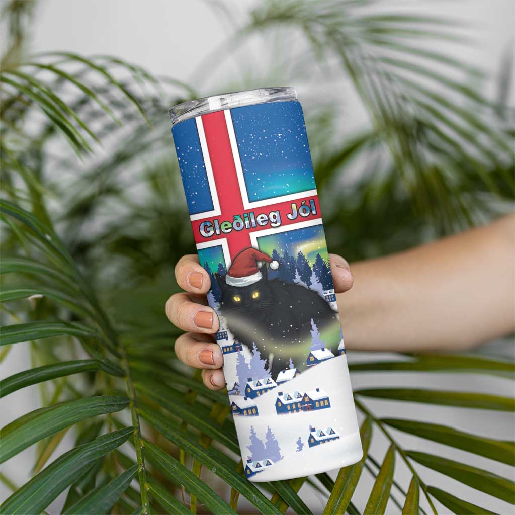 Iceland Christmas Skinny Tumbler Yule Cat Gledileg Jol - Wonder Print Shop