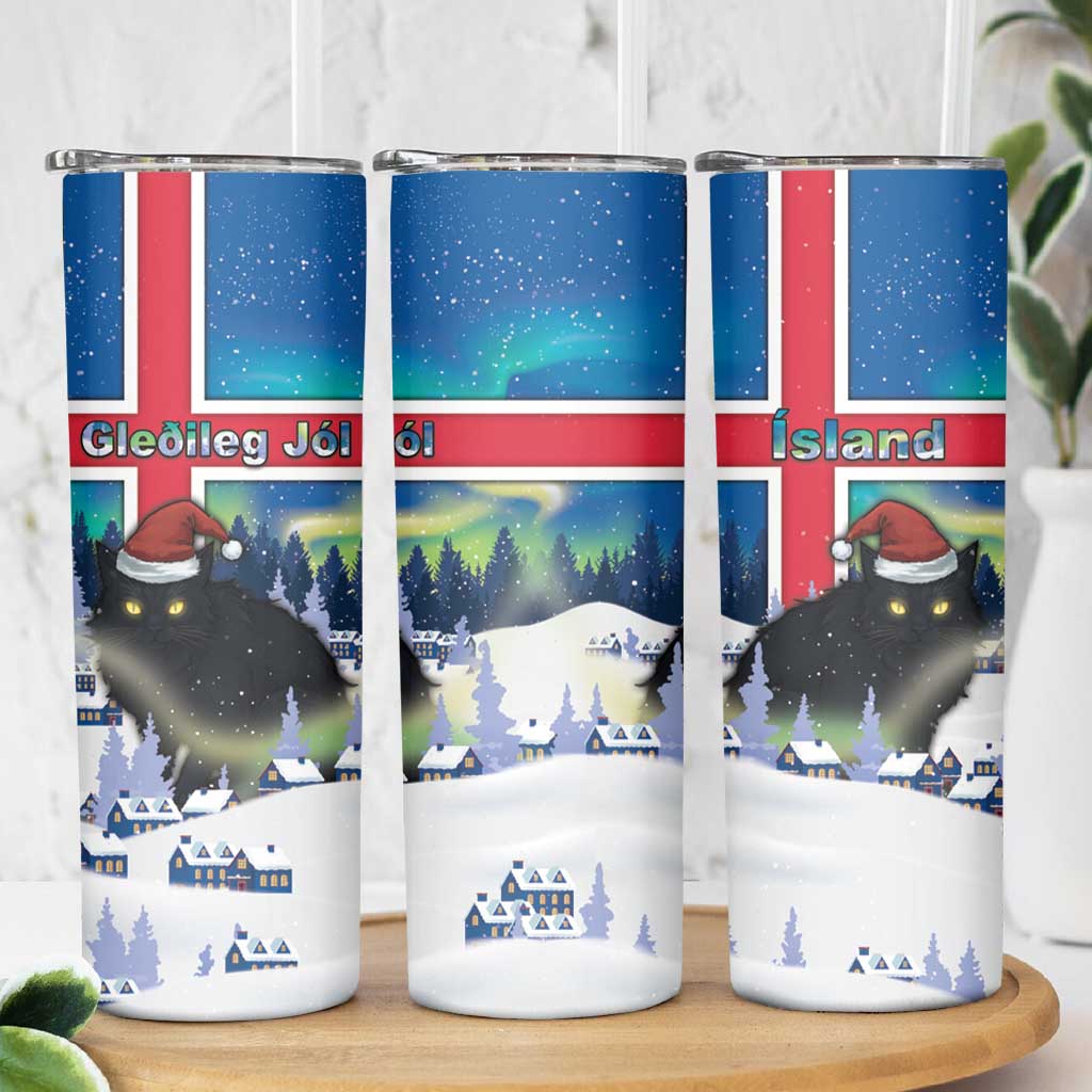 Iceland Christmas Skinny Tumbler Yule Cat Gledileg Jol - Wonder Print Shop