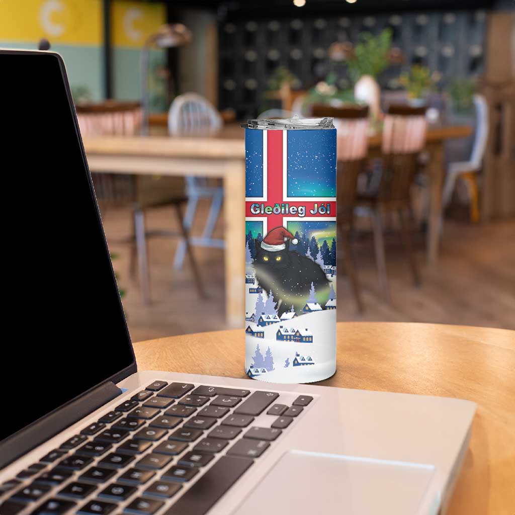 Iceland Christmas Skinny Tumbler Yule Cat Gledileg Jol - Wonder Print Shop