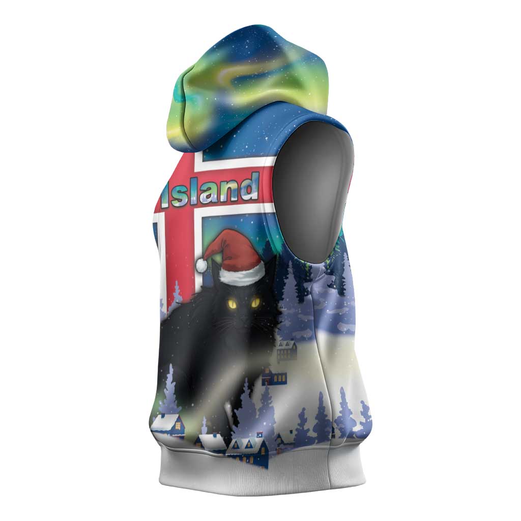 Iceland Christmas Sleeveless Hoodie Yule Cat Gledileg Jol - Wonder Print Shop
