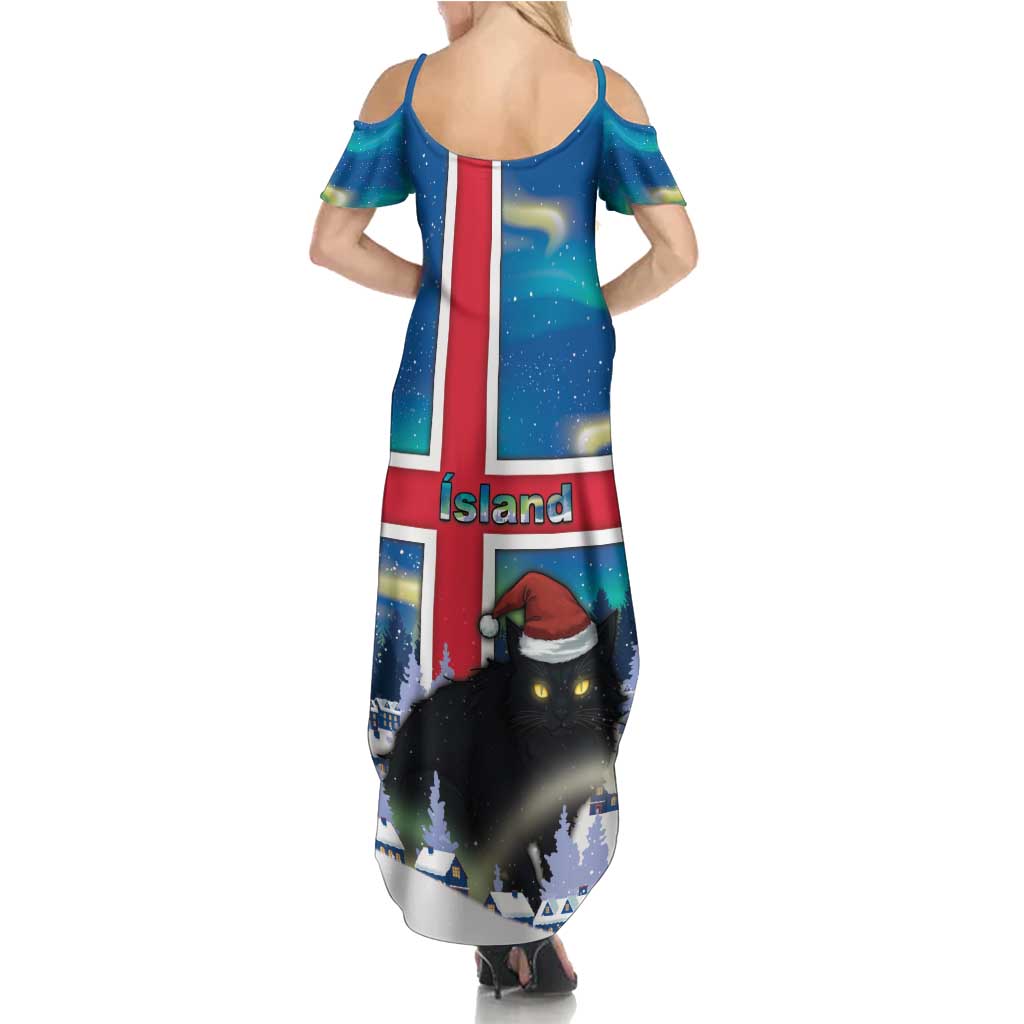 Iceland Christmas Summer Maxi Dress Yule Cat Gledileg Jol - Wonder Print Shop