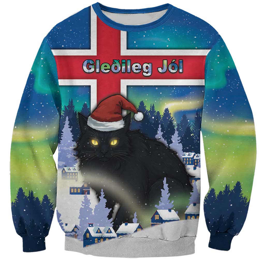 Iceland Christmas Sweatshirt Yule Cat Gledileg Jol - Wonder Print Shop