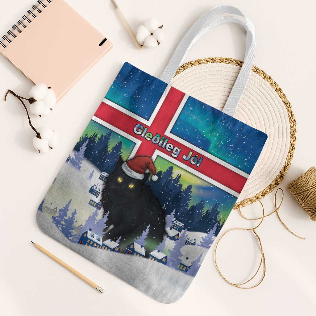 Iceland Christmas Tote Bag Yule Cat Gledileg Jol - Wonder Print Shop