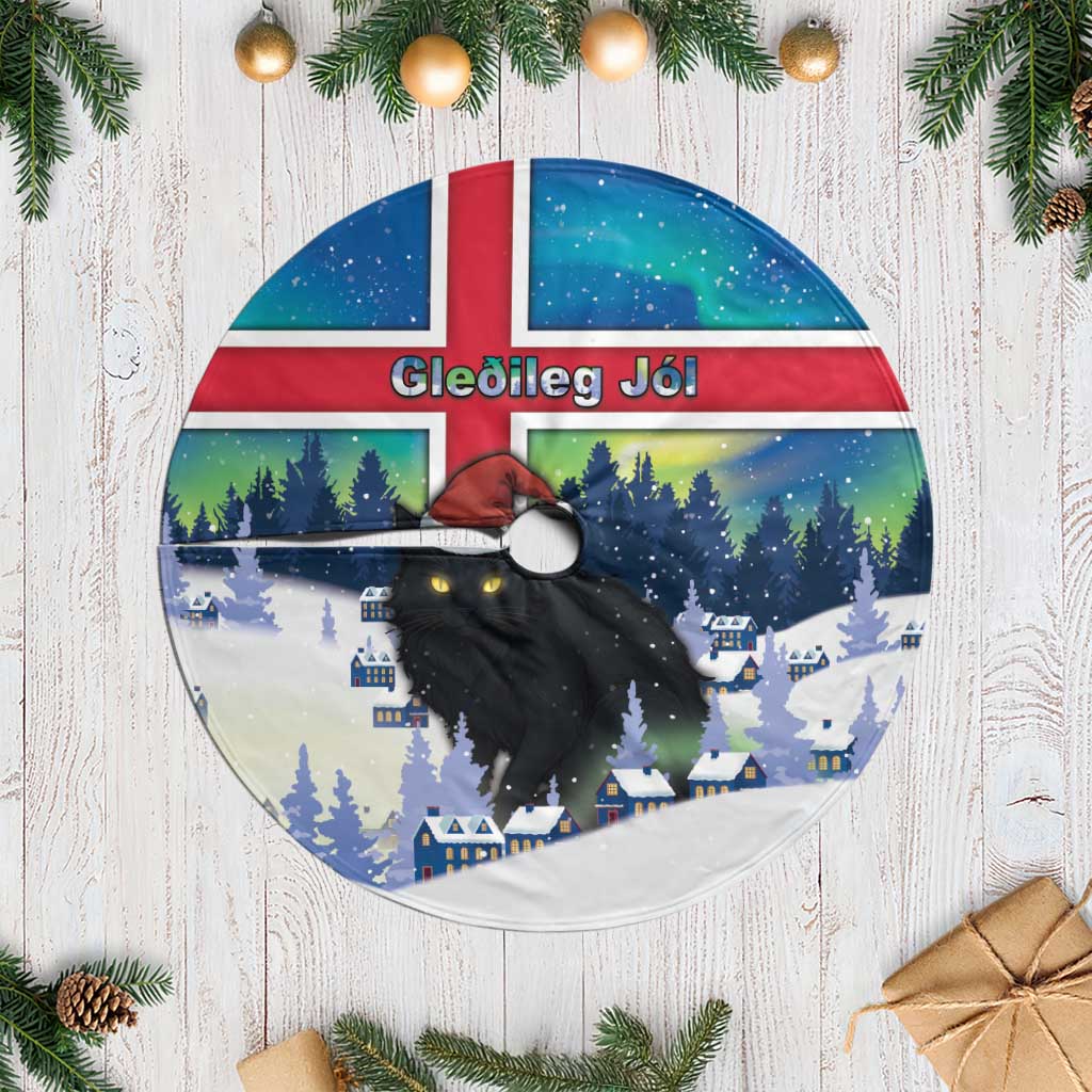 Iceland Christmas Tree Skirt Yule Cat Gledileg Jol - Wonder Print Shop