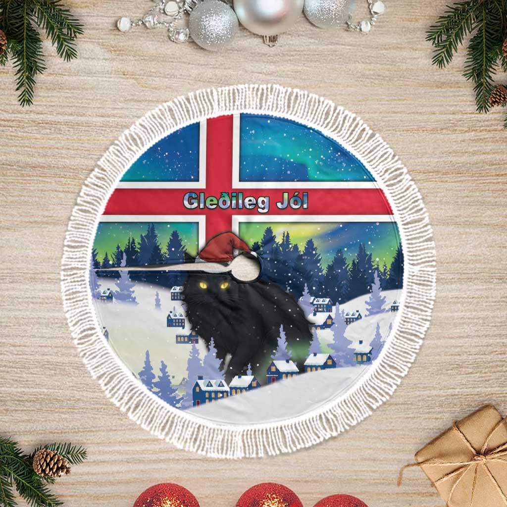 Iceland Christmas Tree Skirt Yule Cat Gledileg Jol - Wonder Print Shop