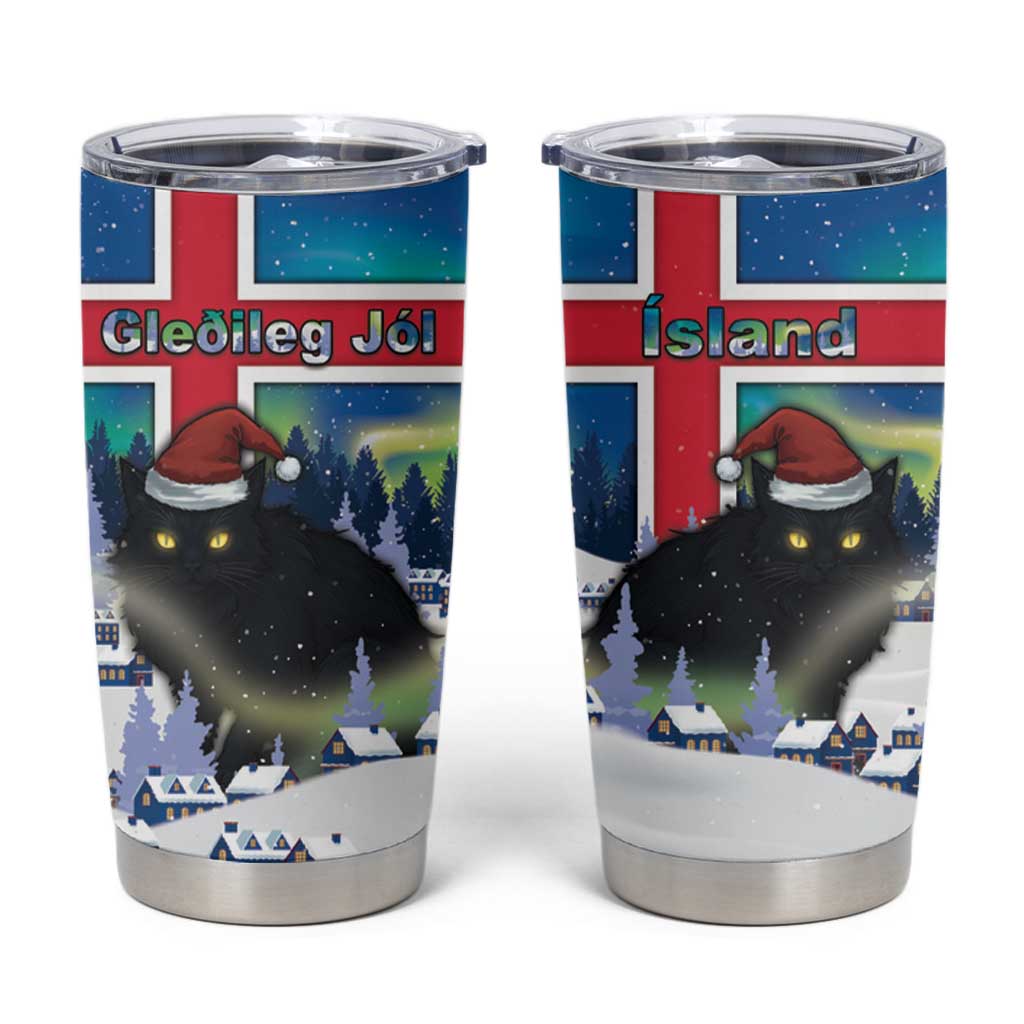 Iceland Christmas Tumbler Cup Yule Cat Gledileg Jol - Wonder Print Shop