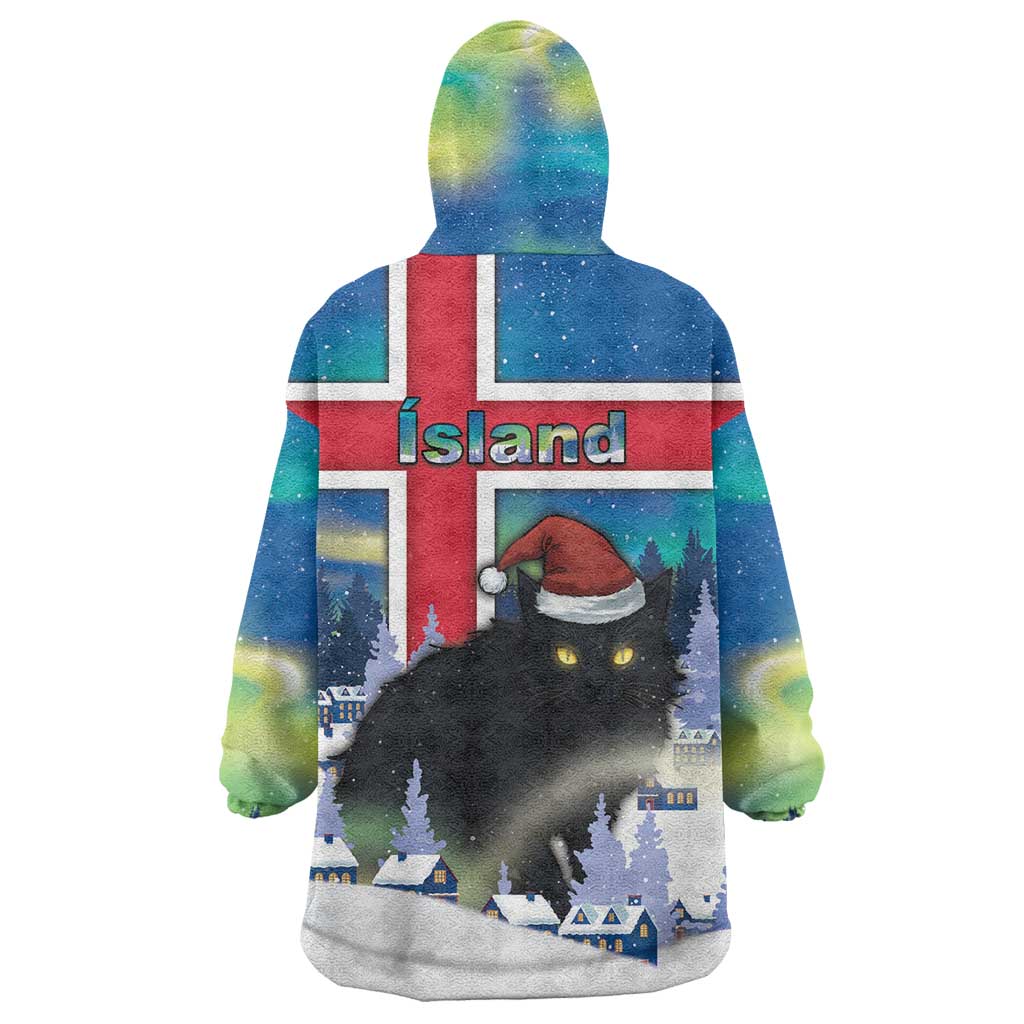 Iceland Christmas Wearable Blanket Hoodie Yule Cat Gledileg Jol - Wonder Print Shop