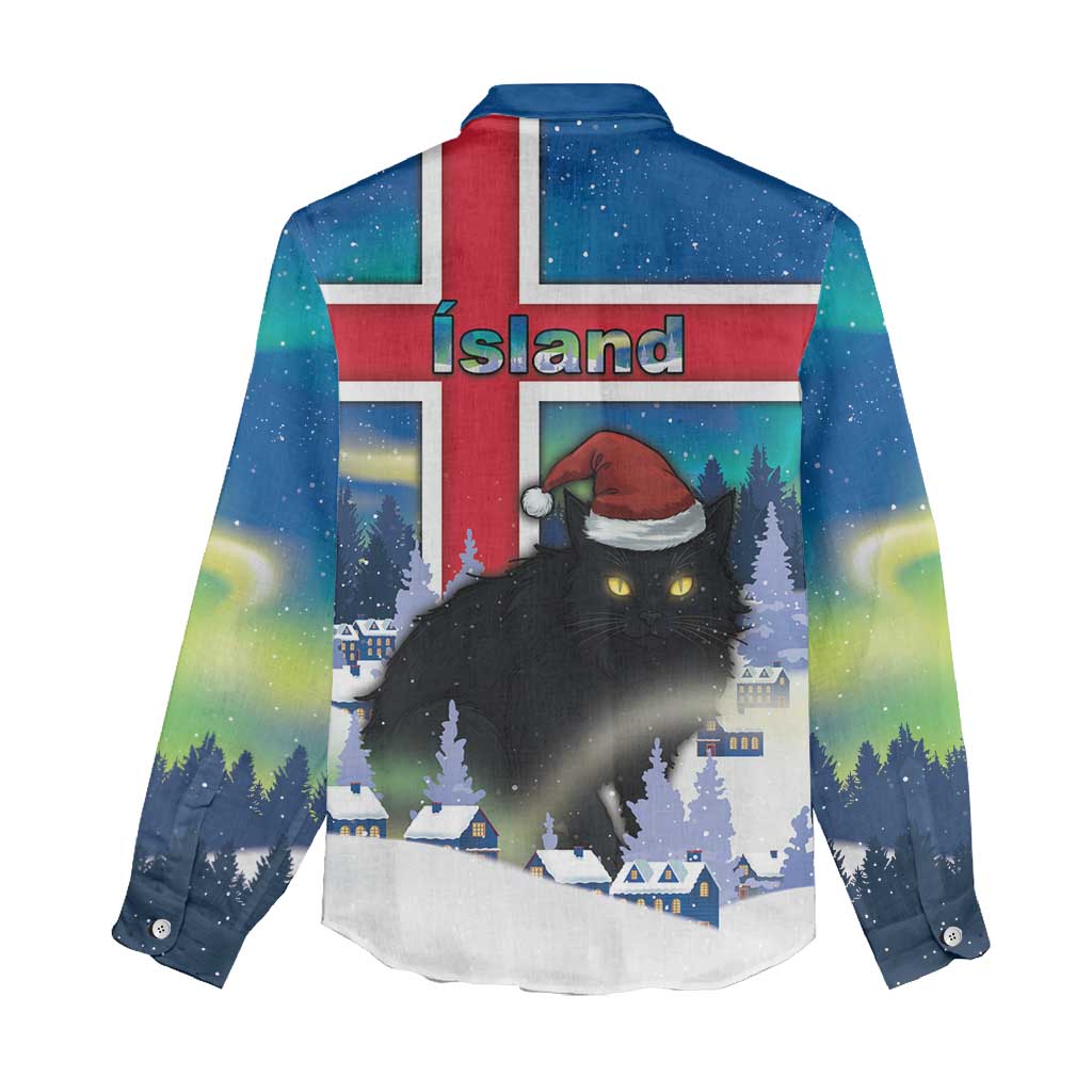Iceland Christmas Women Casual Shirt Yule Cat Gledileg Jol - Wonder Print Shop