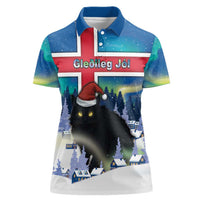 Iceland Christmas Women Polo Shirt Yule Cat Gledileg Jol - Wonder Print Shop