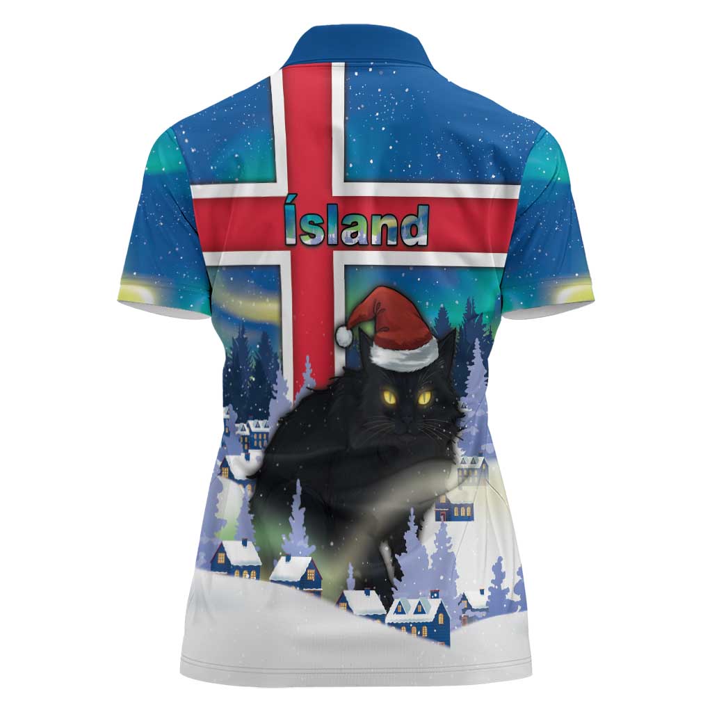 Iceland Christmas Women Polo Shirt Yule Cat Gledileg Jol - Wonder Print Shop