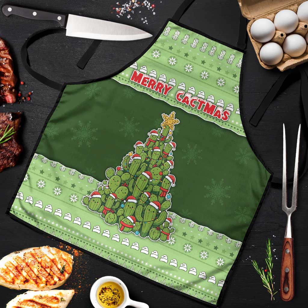 Cactus Christmas Apron Merry Cactmas - Wonder Print Shop
