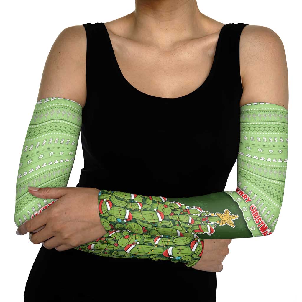 Cactus Christmas Arm Sleeves Merry Cactmas - Wonder Print Shop