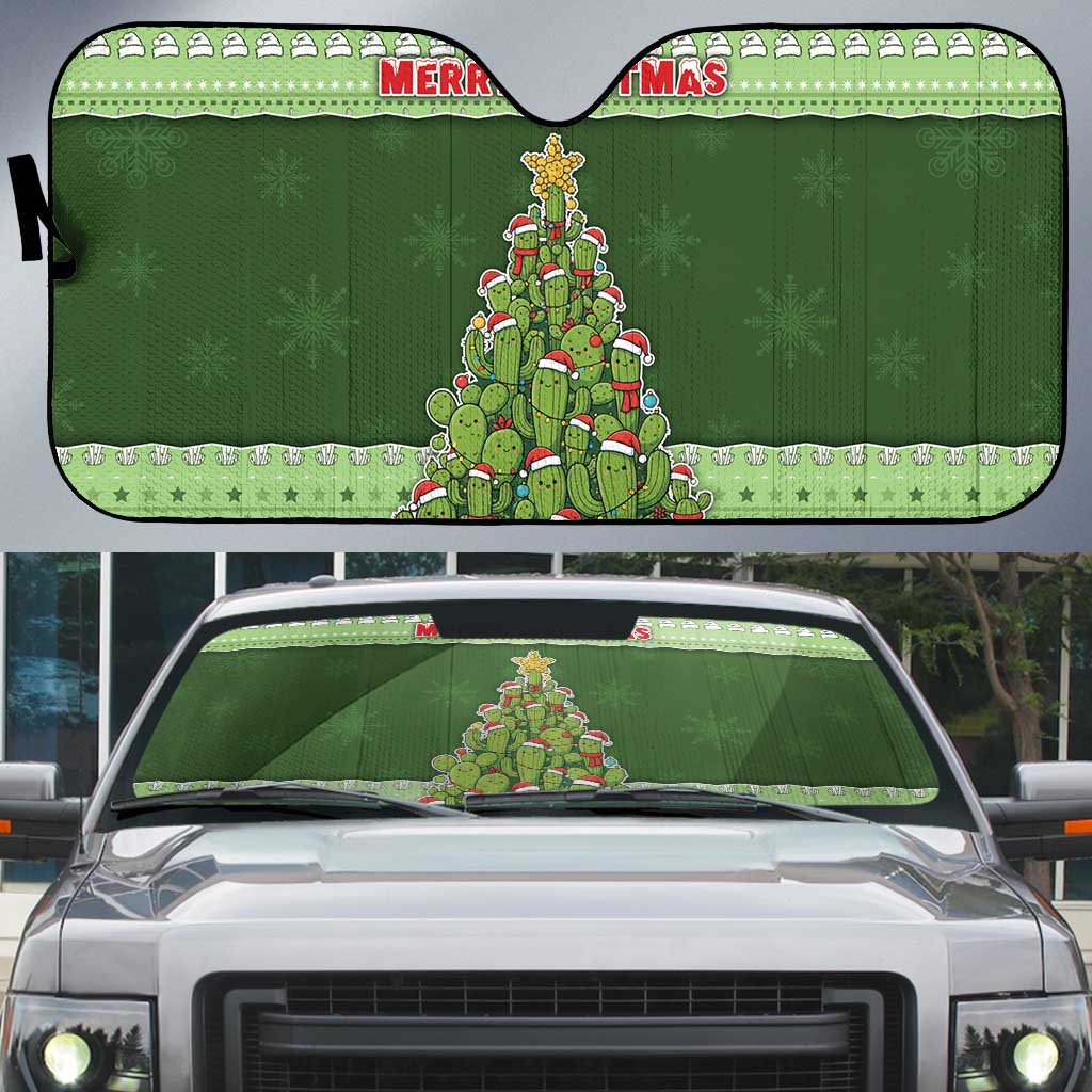 Cactus Christmas Auto Sun Shade Merry Cactmas - Wonder Print Shop