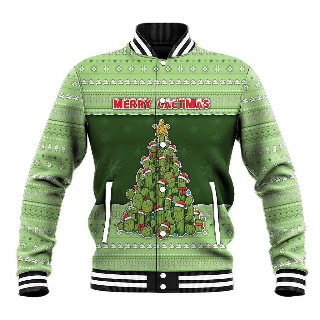Cactus Christmas Baseball Jacket Merry Cactmas - Wonder Print Shop