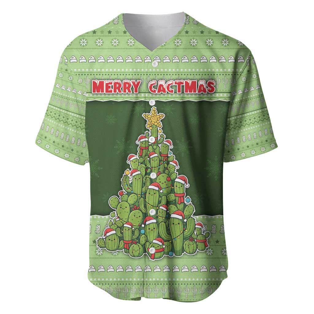Cactus Christmas Baseball Jersey Merry Cactmas - Wonder Print Shop