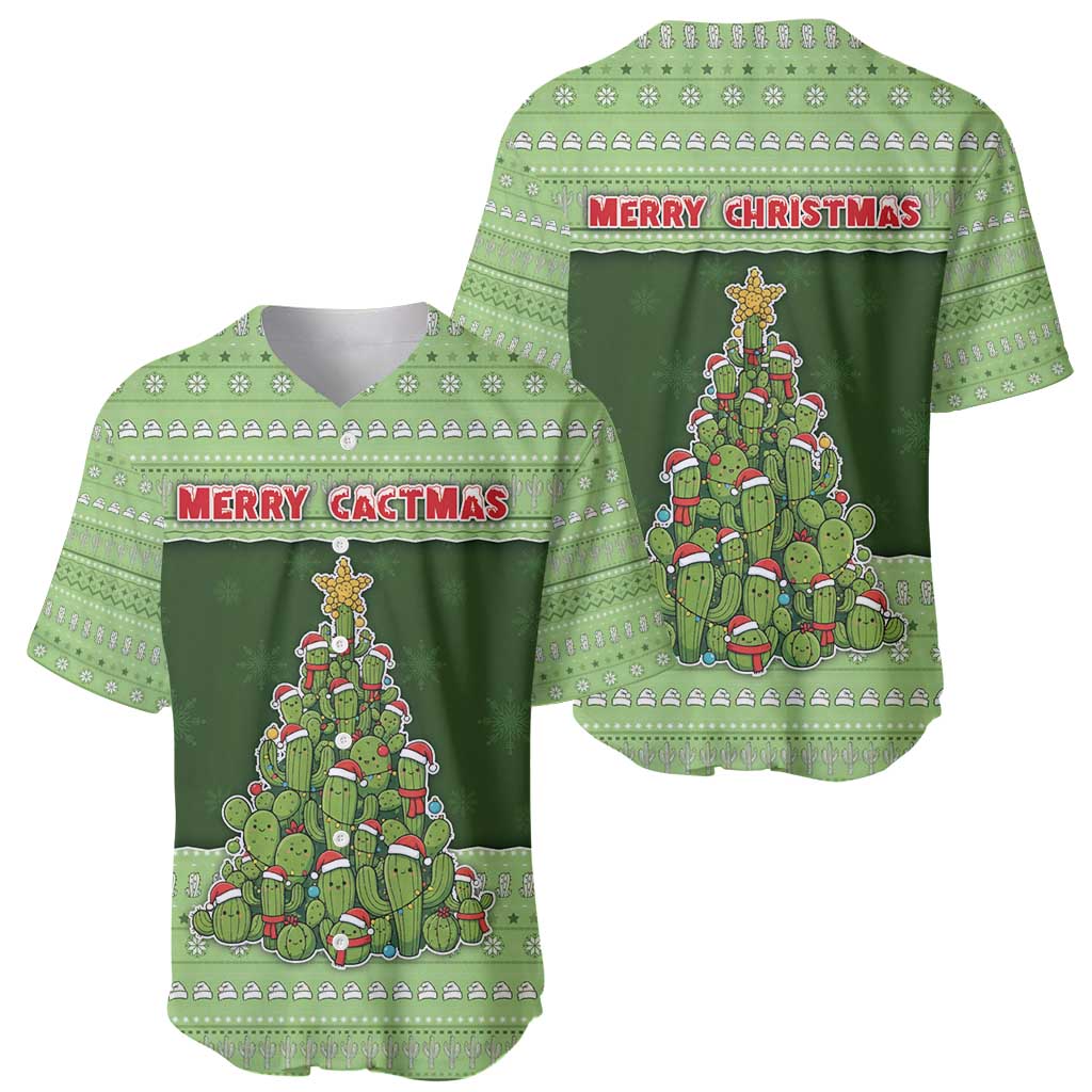 Cactus Christmas Baseball Jersey Merry Cactmas - Wonder Print Shop