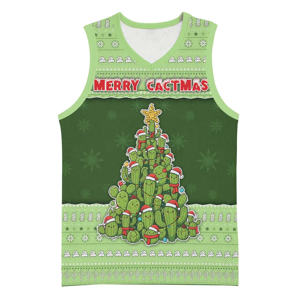 Cactus Christmas Basketball Jersey Merry Cactmas - Wonder Print Shop