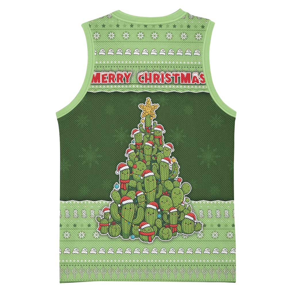 Cactus Christmas Basketball Jersey Merry Cactmas - Wonder Print Shop