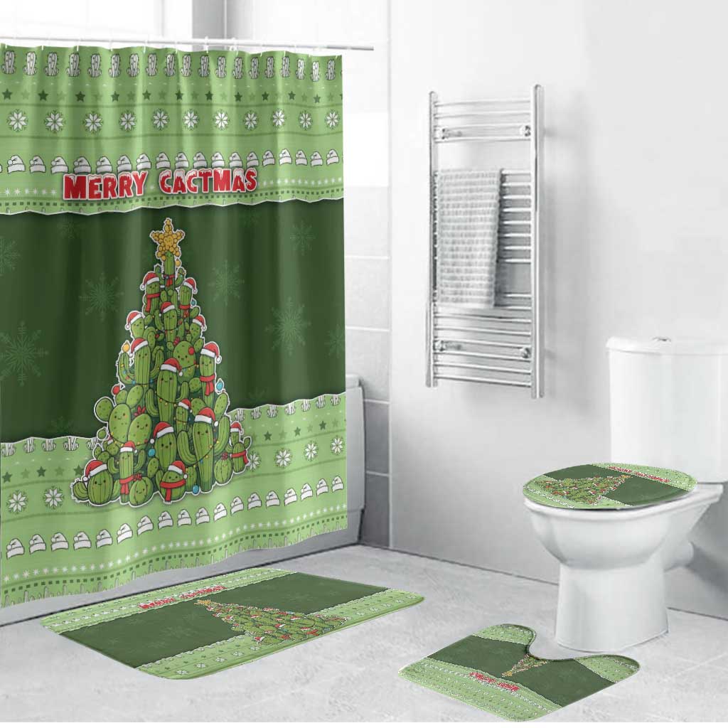 Cactus Christmas Bathroom Set Merry Cactmas - Wonder Print Shop