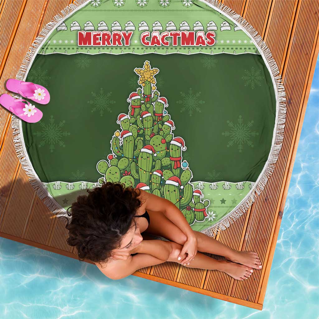 Cactus Christmas Beach Blanket Merry Cactmas - Wonder Print Shop