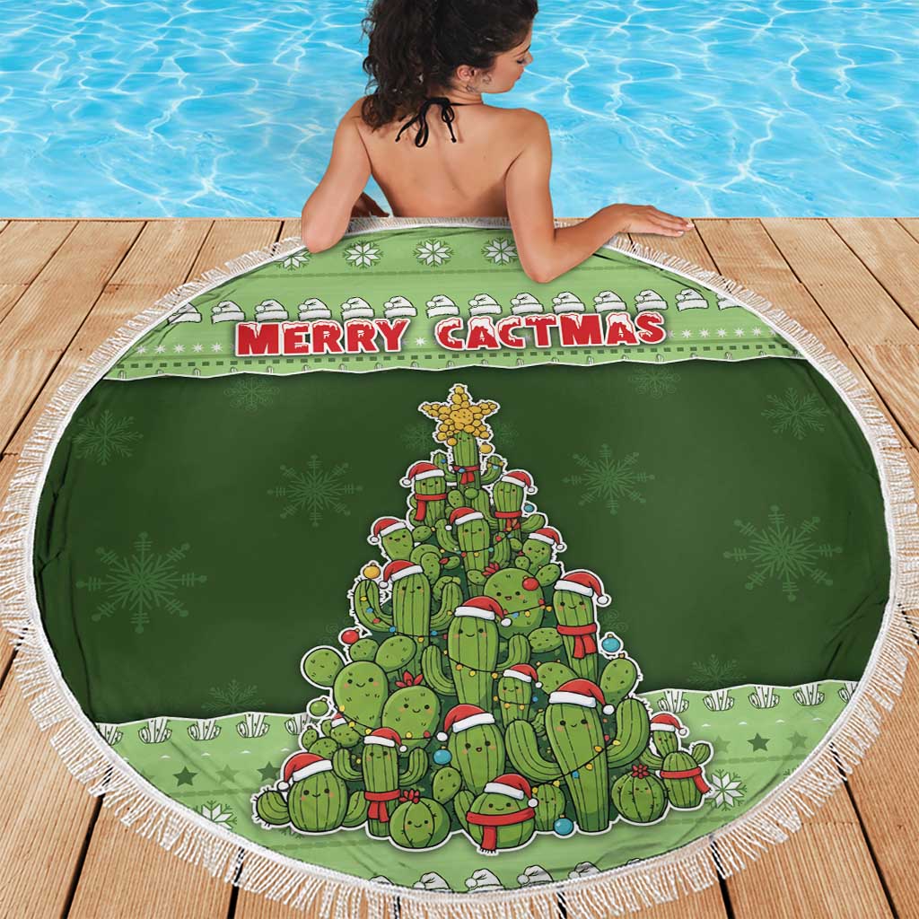 Cactus Christmas Beach Blanket Merry Cactmas - Wonder Print Shop