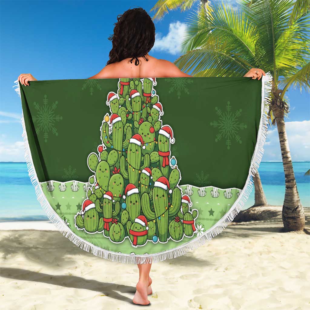 Cactus Christmas Beach Blanket Merry Cactmas - Wonder Print Shop