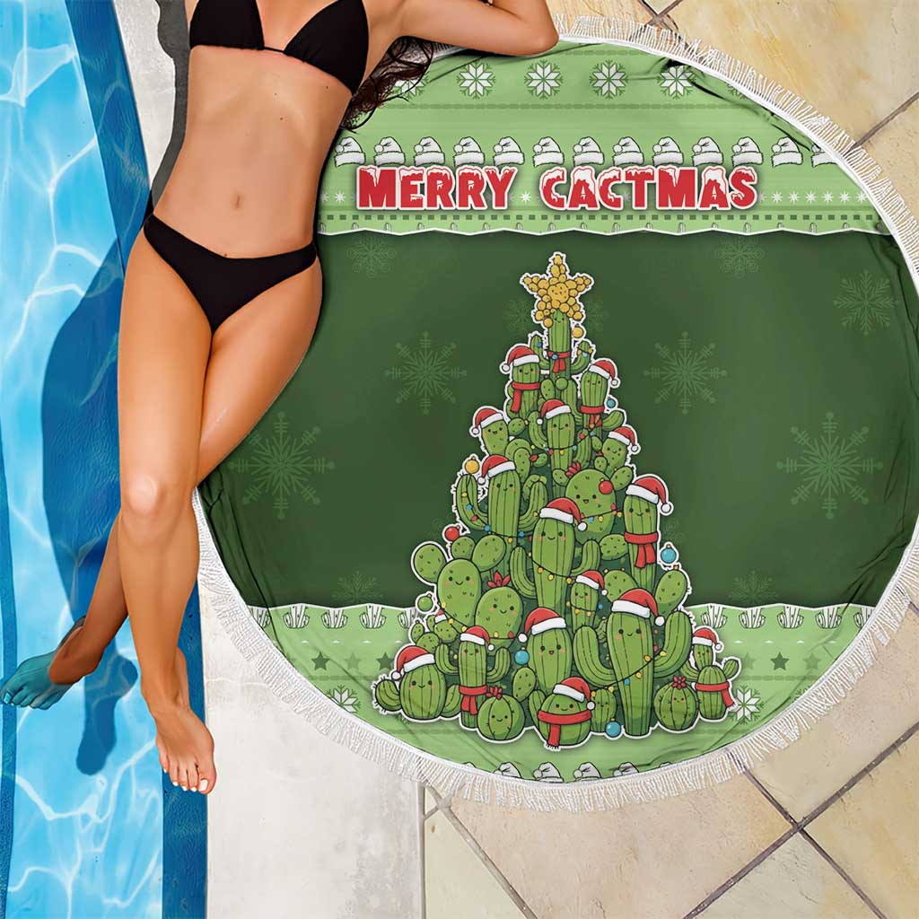 Cactus Christmas Beach Blanket Merry Cactmas - Wonder Print Shop