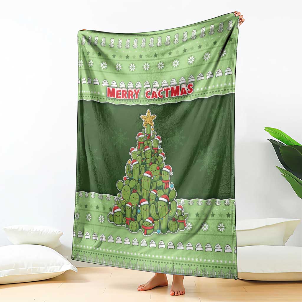 Cactus Christmas Blanket Merry Cactmas - Wonder Print Shop