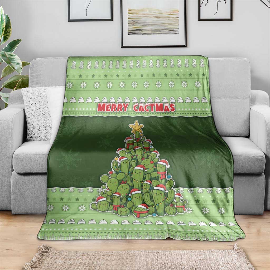 Cactus Christmas Blanket Merry Cactmas - Wonder Print Shop