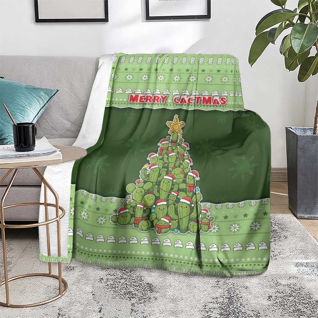 Cactus Christmas Blanket Merry Cactmas - Wonder Print Shop