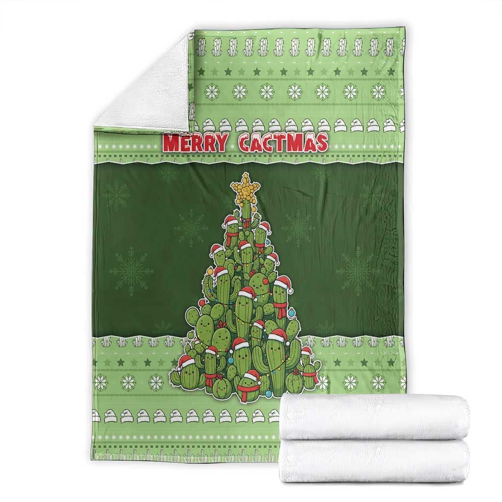 Cactus Christmas Blanket Merry Cactmas - Wonder Print Shop
