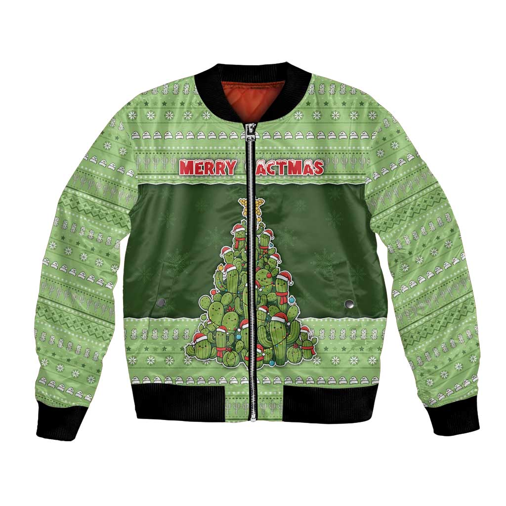 Cactus Christmas Bomber Jacket Merry Cactmas - Wonder Print Shop