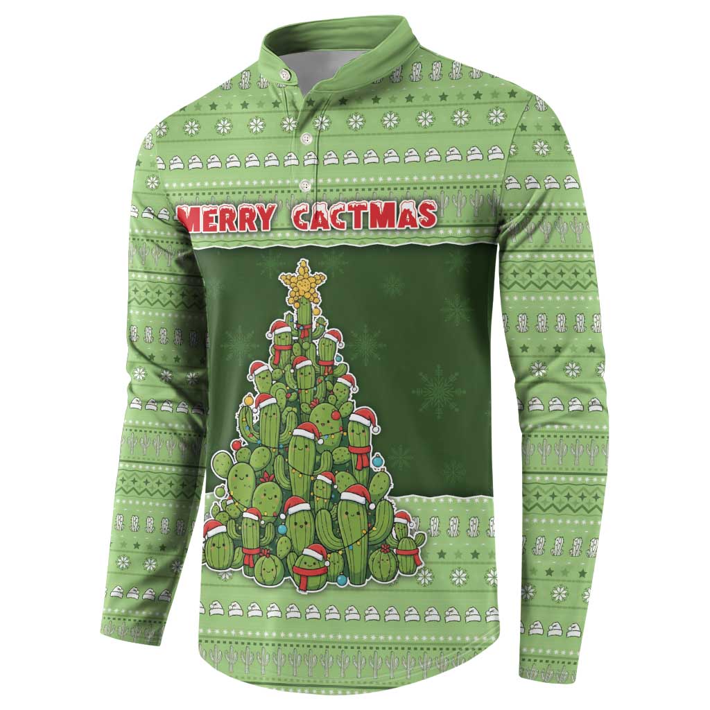 Cactus Christmas Button Sweatshirt Merry Cactmas - Wonder Print Shop