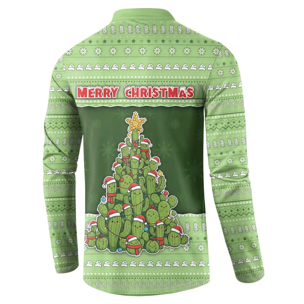 Cactus Christmas Button Sweatshirt Merry Cactmas - Wonder Print Shop