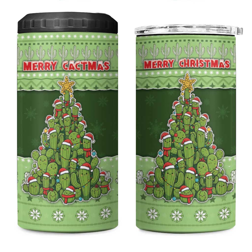 Cactus Christmas 4 in 1 Can Cooler Tumbler Merry Cactmas - Wonder Print Shop