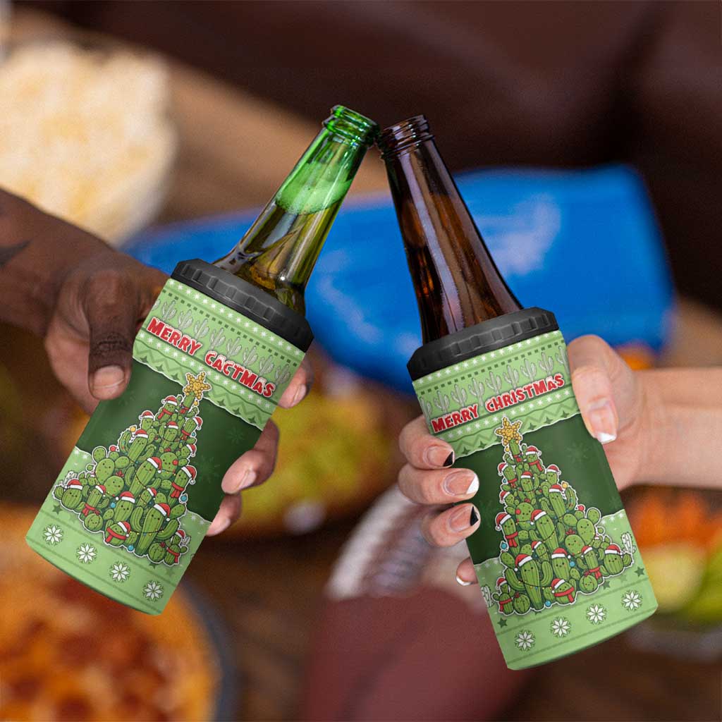 Cactus Christmas 4 in 1 Can Cooler Tumbler Merry Cactmas - Wonder Print Shop