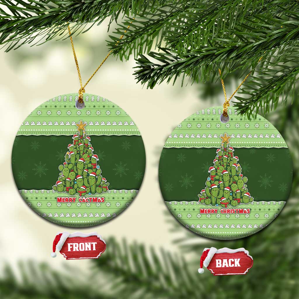 Cactus Christmas Ceramic Ornament Merry Cactmas - Wonder Print Shop