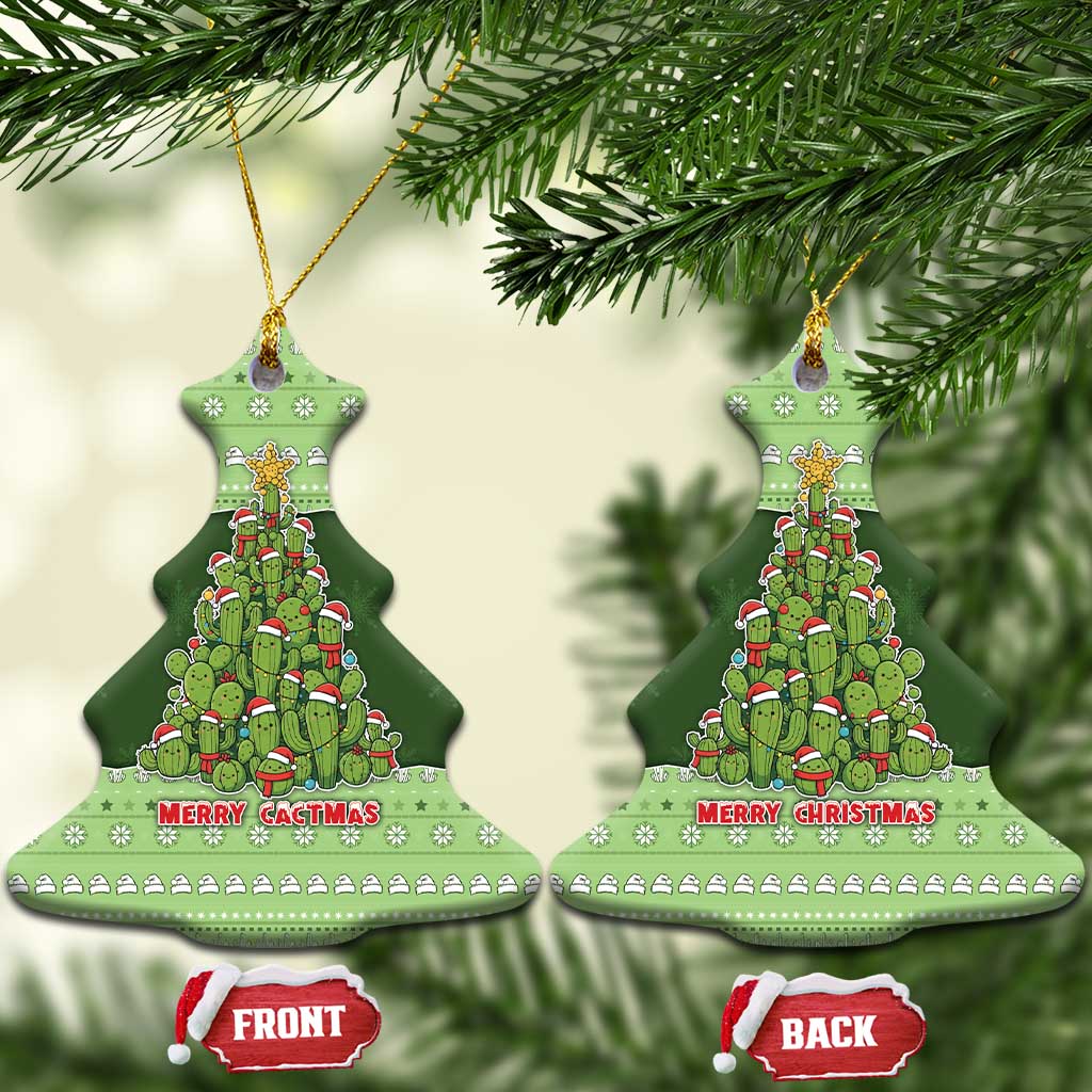 Cactus Christmas Ceramic Ornament Merry Cactmas - Wonder Print Shop