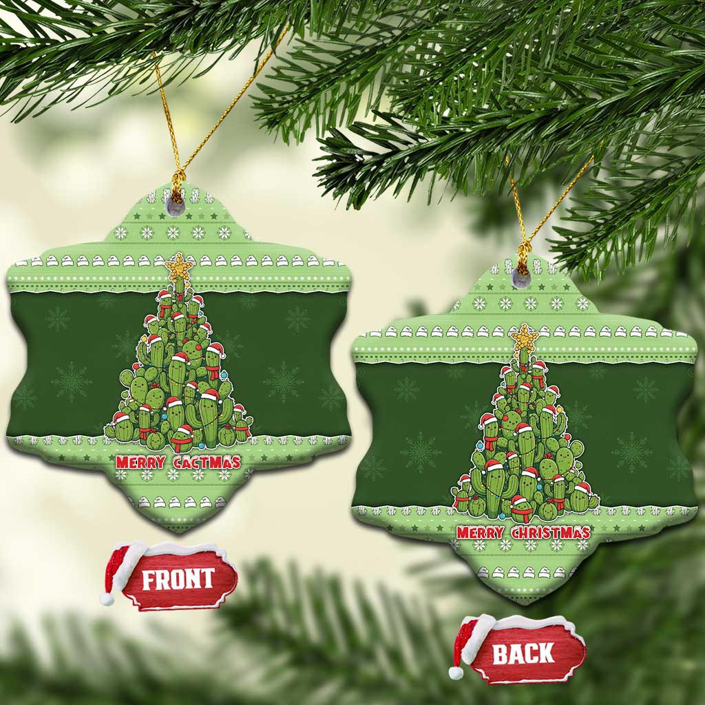 Cactus Christmas Ceramic Ornament Merry Cactmas - Wonder Print Shop
