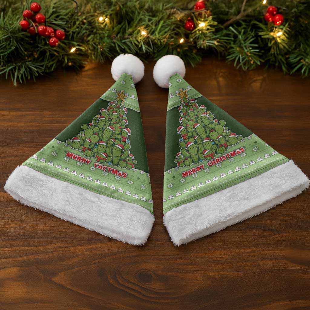 Cactus Christmas Santa Hat Merry Cactmas - Wonder Print Shop