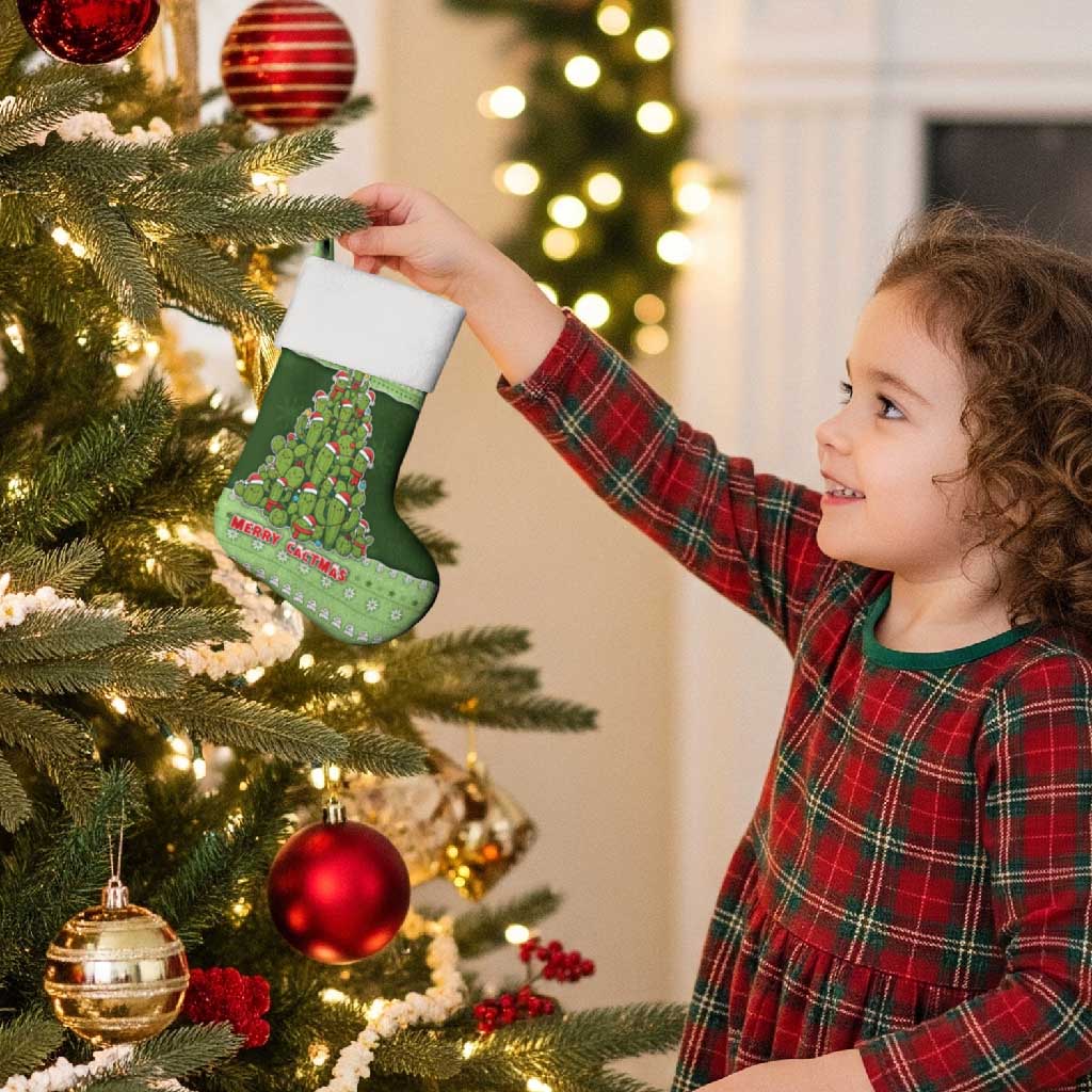 Cactus Christmas Stocking Merry Cactmas - Wonder Print Shop