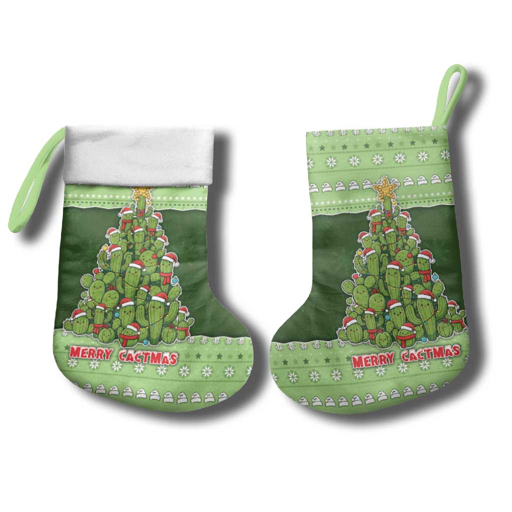 Cactus Christmas Stocking Merry Cactmas - Wonder Print Shop